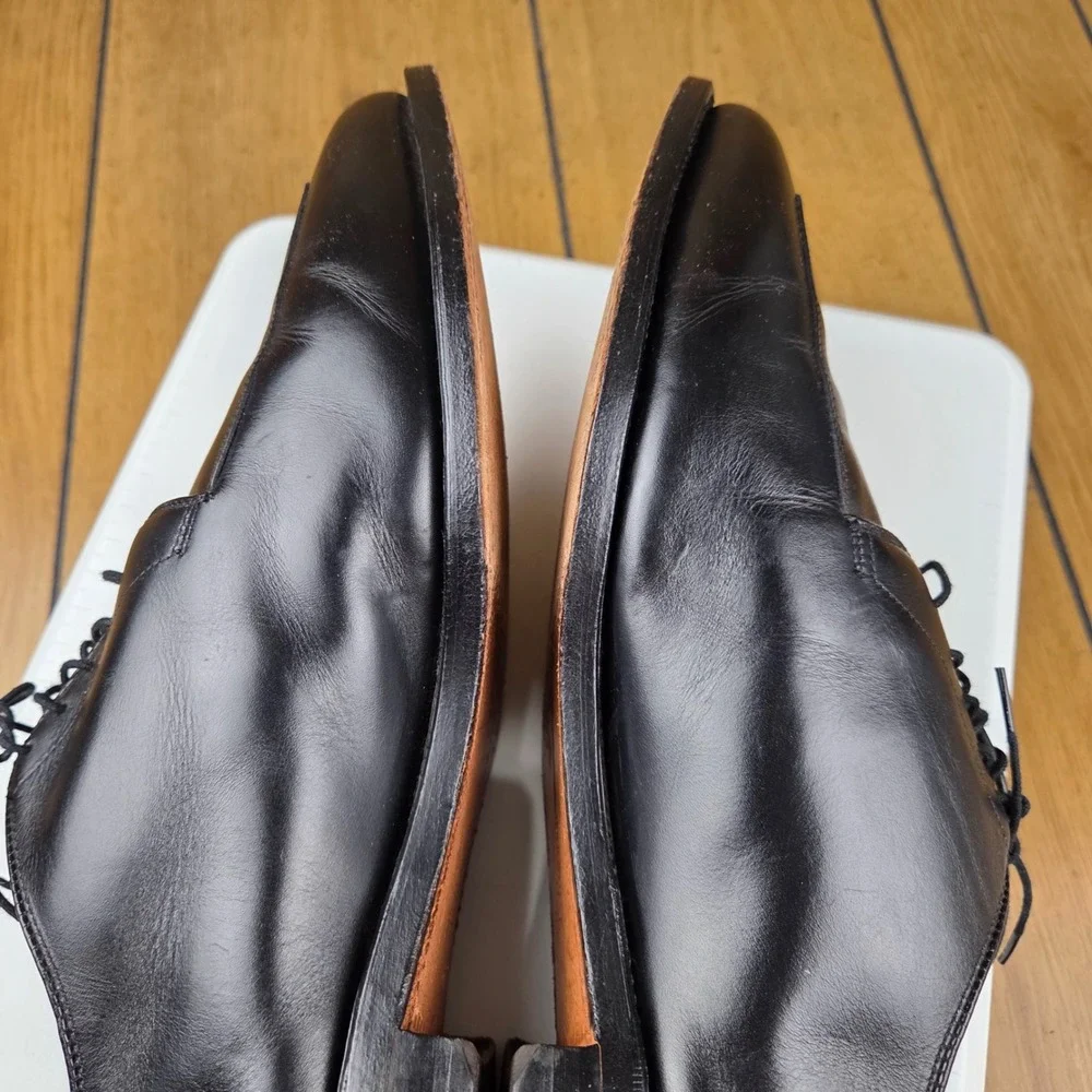 Allen Edmonds Delray Black Leather Split Toe Derby Dress Shoes Mens 14 D 1208